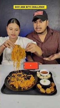 Dice And Bite Food Challenge with Sister | Spicy Maggi | Momos Eating #shorts #foodchallenge