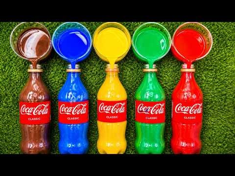 EXPERIMENT: Coca Cola + Mentos Rainbow Explosion 💥 | Satisfying Soda ASMR #asmr #colorfulwater