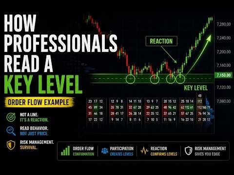 How Professionals Read a Key Level. (Order Flow Example)