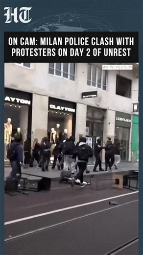 Milan Unrest: Police Clash With Protesters as Tear Gas and Water Cannons Deployed on Day 2 |#shorts