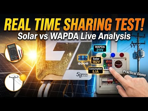 REAL TIME SHARING TEST! Solar vs WAPDA Live Analysis | Voltage, Consumption & Practical Demo 🔋⚡