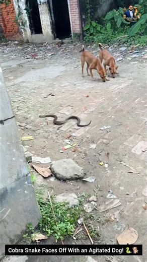 Cobra Snake Faces Off With an Agitated Dog! 🐍🐕 #snake #wildliferescue #cobra #wildlife