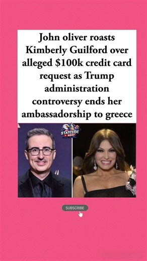 John Oliver Mocks Kimberly Guilfoyle Over $100K Controversy#JohnOliver #KimberlyGuilfoyle#USPolitics