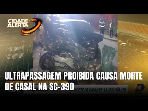 Casal morre em colisão frontal na SC-390 em Lauro Müller