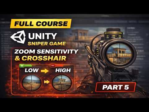 Zoom Sensitivity And Crosshair (Part 5) | Sniper FPS AI Game in Unity Full Course