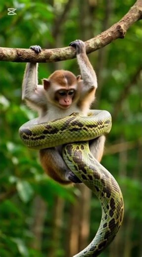 Eagle Saves Monkey From Giant Python 😱🐍🦅 #shorts