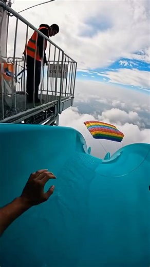 POV: You’re Dreaming ☁️ Sky-Falling into a Multi-Color Airbag 🌈 #dream #rdswth