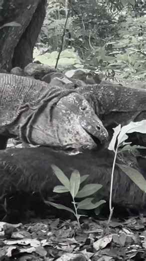 Komodo dragon attacks dog