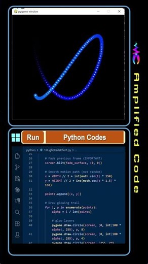 112: Light Trail Effect | Python Pygame Programming #coding