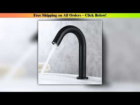 Matte Black Sensor Basin Faucet Single Cold Water Sink Tap Deck Mount Bathroom Automatic Sense