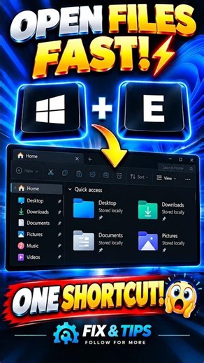 How to Open File Explorer Instantly on Windows 11 ⚡ #shorts