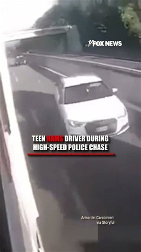 Teen RAMS driver during high-speed police chase #shorts #world #Italy #foxnews
