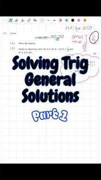 Solving General Solutions PART 1