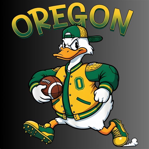 Oregon Football PNG, Retro Duck Mascot Sublimation Design, Varsity Letterman DTF Transfer, Game Day Tailgate Graphic - Etsy