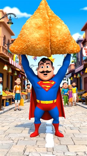 Motu Superman x Super Samosa #cartoon #motupatlu #nickelodeon #alien #shortsvideo #cartoontv #fun