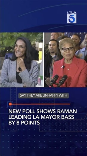 New poll shows Raman leading LA Mayor Bass by 8 points