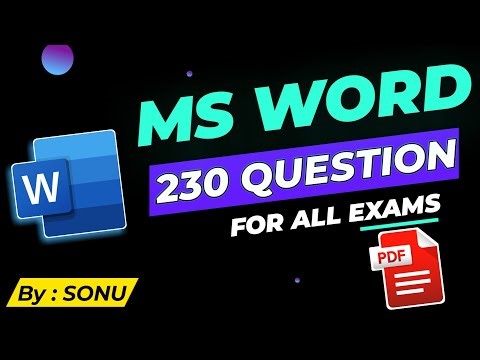 MS Word MCQ (Microsoft office related objective questions and answers PDF for competitive exams)