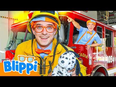 Blippi Drives a Real Fire Truck! 🚒