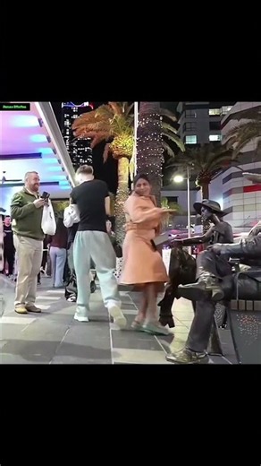 The Crowd's Reaction Is Absolutely Priceless! #cowboyprank #reels #humanstatue #funny #statueprank