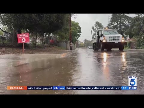 Preparations underway as incoming storm soaks Eaton fire burn scar areas