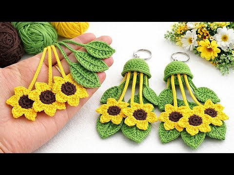 Stop Scrolling! 🌻 The Cutest Crochet Sunflower Keychain Ever