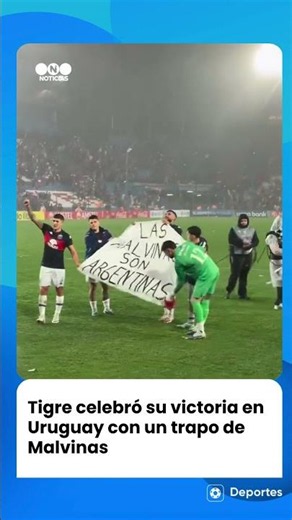 TIGRE CELEBRÓ EN URUGUAY CON UN TRAPO DE MALVINAS - Telefe Noticias