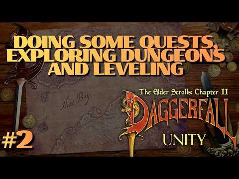 Daggerfall Unity – Doing Some Quests, Exploring Dungeons and Leveling