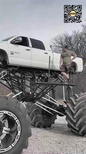 How Drivers Climb Into a Monster Truck Using a Custom Towing System #9forge