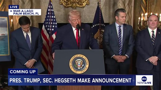 WATCH LIVE: President Trump and Secretary Pete Hegseth make an announcement at Mar-a-Lago. https://abcnews.go.com/Politics | ABC News