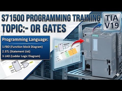 S7-1500 PLC Programming | OR Gates Explained in TIA Portal V19 | FBD, LAD, STL Tutorial #tiaportal