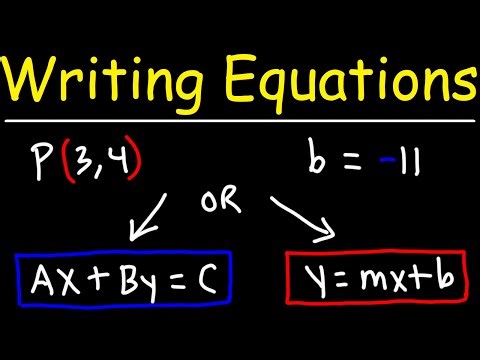 Writing the Linear Equation Given a Point and the Y-Intercept