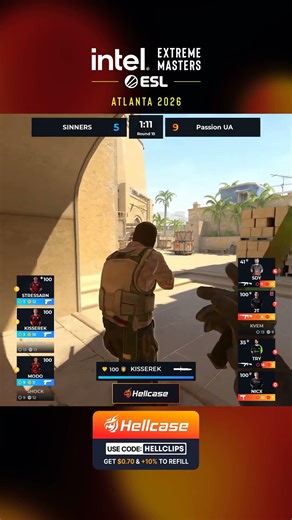 kisserek SNEAKY KNIFE KILL #cs2 #esl #atlanta #hellcase