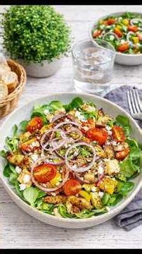 Bewusster Essen im Januar/ Gyros Hähnchen Salat #salat