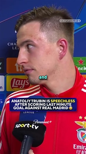 Even Benfica goalkeeper Anatoliy Trubin couldn’t believe it after scoring the dramatic winner against Real Madrid to send his side into the play-offs 😭 One of the most unbelievable moments you’ll see this season ✨ #AnatoliyTrubin #benfica #goalkeeper #realmadrid
