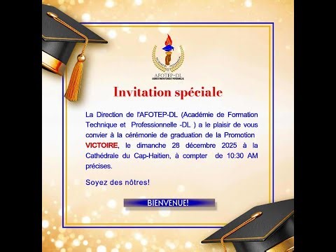 Cérémonie collation Diplôme l’AFOTEP-DL Cap-Haïtien dimanche 28 Dec 2025