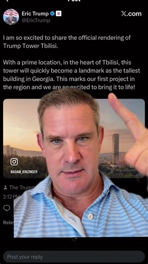 Eric Trump Announces Trump Tower in Tbilisi, Georgia 🤔 #politicalnews #shorts