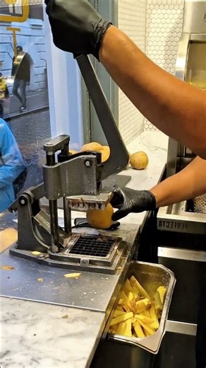 Manual Potato Cutter Turns Whole Potatoes Into French Fries