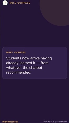 Students arrive having already learned it — from a chatbot | Teacher — RoleCompass