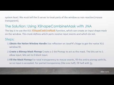 Making a JavaFX Transparent Stage Transparent to Mouse Events on Linux X11