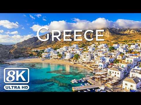 Greece 8K ULTRA HD 🇬🇷 Stunning Islands, White Villages & Turquoise Seas