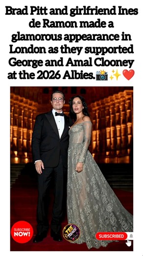 Brad Pitt & Girlfriend Ines de Ramon Turn Heads at the 2026 Albies in London! ✨❤️🔥 #shortvideo