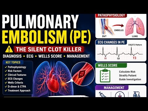 Pulmonary Embolism (PE) Explained Clearly | ECG, Diagnosis, Wells Score & Management Made Easy