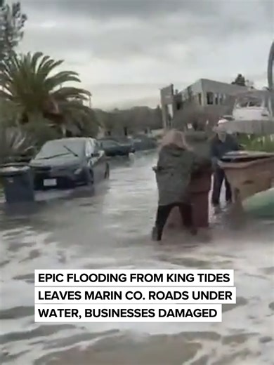 Parts of the North Bay are slowly drying out after a powerful combination of king tides and storm surge left Marin County underwater Friday. In Corte Madera, low-lying streets vanished as floodwaters transformed roads into rivers, leaving drivers stranded on the roofs of their cars. The surge moved so fast it caught many businesses, commuters and residents off guard. For the latest updates, tap our link below. #flood #kingtide #bayarea #storm #atmospheric