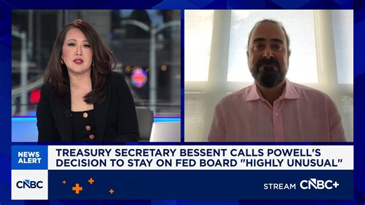 Powell staying on the board is a political message, says Jefferies' David Zervos