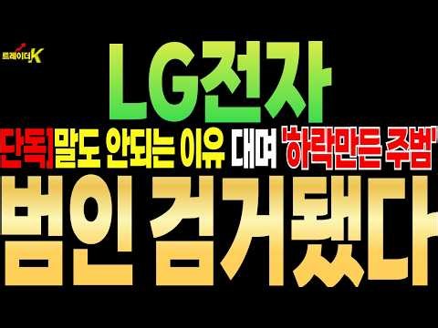 [LG전자 주가전망][단독]말도 안되는 이유 대며 '하락만든 주범' 범인 검거됐다 #LG전자 #트레이더K