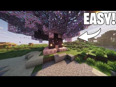 How to Build a Cherry Treehouse in Minecraft (Easy Aesthetic Tutorial)