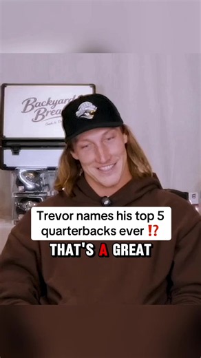 Trevor gives us his top 5 quarterbacks of all-time 🏈 do you agree with his list ⁉️ Clip pulled from the backyard buzz @whatnotsports account 🤝🔥 #NFL #Football #QB1