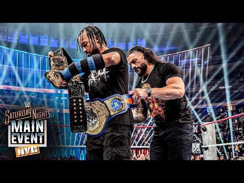 Roman Reigns presents Jalen Brunson with a custom title: Saturday Night's Main Event highlights