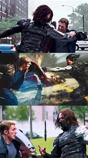 Captain America vs Winter Soldier Hand-to-Hand Combat Scene 👀. #shorts #marvel