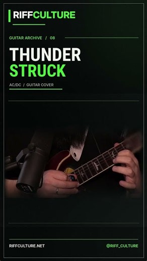 Thunderstruck (AC/DC) — Guitar Riff Cover | RiffCulture #Shorts